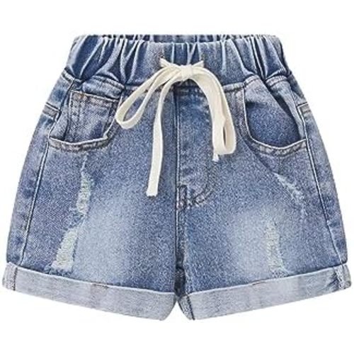 Toddler Kids Denim Shorts High Waisted Soft Jeans Short Stretch Waistband for Boys Girls Summer Casual