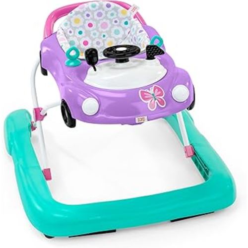 Bright Starts Little Speedster 3-in-1 Car Walker, Purple Power, Baby Activity Walker for Girls and Boys, 6 Months+