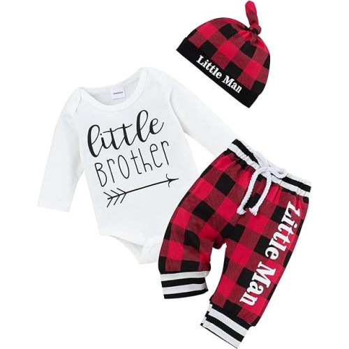 Baby Boy Clothes Newborn Boy Outfit Letter Print Romper Camouflage Pants Hat 3PCS Fall Winter Outfits Set