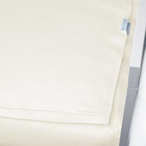 QuickZip Crib Sheet Set - Faster, Safer, Easier Baby Crib Sheets - Includes 1 Wraparound Base & 1 Zip-On Crib Sheet - Ivory 100% Cotton - Fits All Standard Crib Mattresses