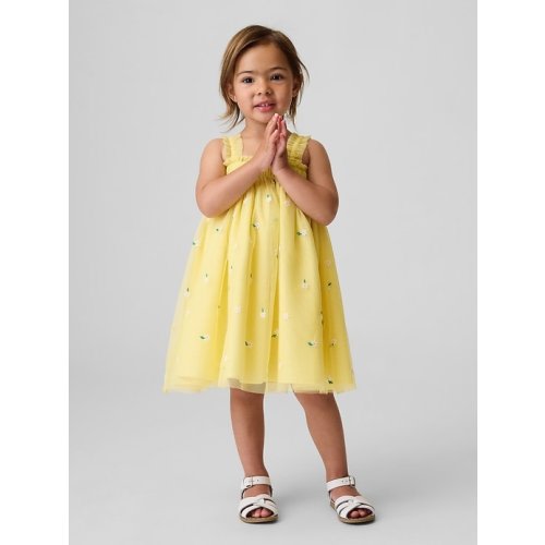 Baby & Toddler Embroidered Daisy Tulle Dress