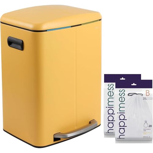 happimess yellow 2 compartment trash can