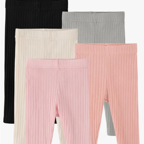 5 Pack Baby Girl Pants Infant Toddler Girl Leggings Ribbed Cotton Pants