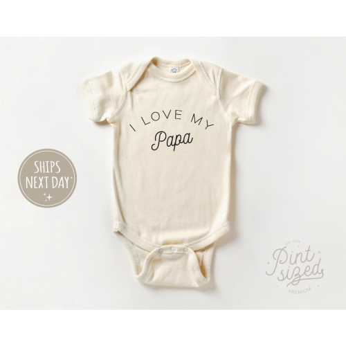 I Love My Papa Onesie® - Minimalist Natural Bodysuit - I Love Grandpa Onesie®