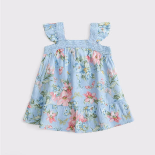 baby lace-trim flutter sleeve dress - Newborn