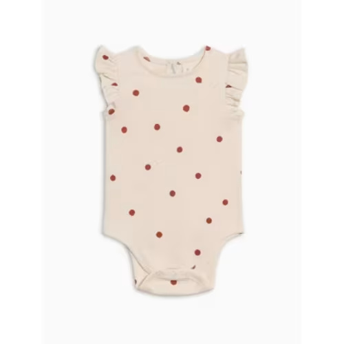 Colored Organics Bea Ruffle Sleeve Bodysuit - Barn Polka Barn Polka 0-3M
