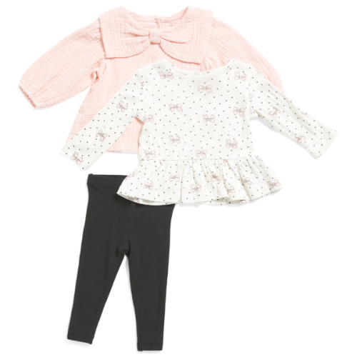 Infant Girls 3pc Bow Cardigan With Top And Pants Play Set | Baby | Marshalls