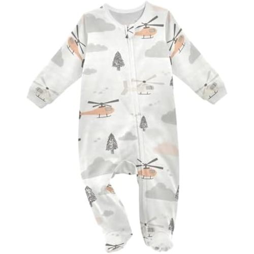 vvfelixl Flying Corgi Dog Baby Sleepers For Girl Boys Newborn Baby Play One-Piece Footies For 0-24 Months White