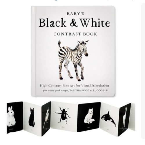 Baby's Black and White Contrast Book: High-Contrast Art for Visual Stimulation at Tummy Time (Tabitha Paige Children's Book Series)