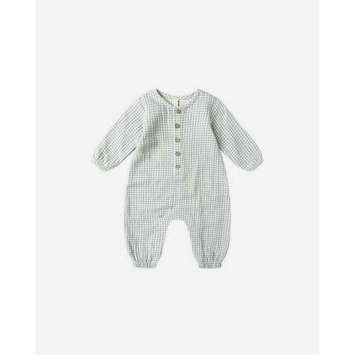 Woven Jumpsuit || Blue Gingham – Quincy Mae