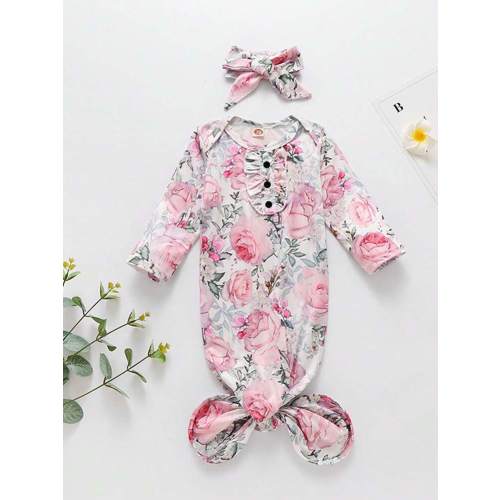 Rainbow Print Long Sleeve Jumpsuit Sleeping Bag For Baby Girls, Soft And Comfortable, Perfect Gift For Newborns | SHEIN USA