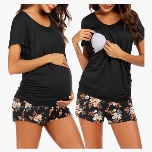 Ekouaer Womens Maternity Pajamas Nursing Pjs for Breastfeeding Soft Postpartum Lounge Sets Sleepwear Layer Pregnancy Clothes