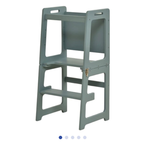 Date - 4 in 1 Kitchen Tower, Desk, Step Stool and Chalkboard, Light Blue - Avenlur Play Tables & Desks | Maisonette