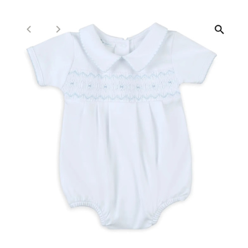 Landon's Classics Smocked Bubble - Light Blue