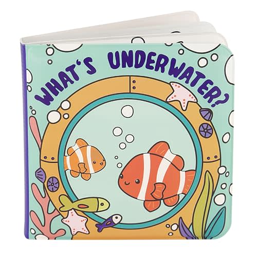 Infantino Color Reveal Bath Book, Baby & Toddler Water Reveal Book for Bath Time Fun, Ocean Theme, Mess-Free, Soft EVA Plastic, Reusable Color-Changing Pages