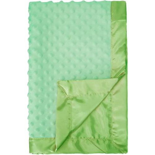 Pro Goleem Baby Soft Minky Dot Blanket with Satin Backing Baby Gifts for Boys and Girls (Green, 30’’ x 40’’)