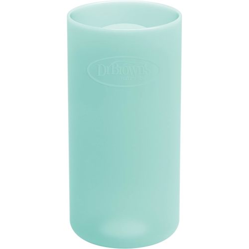 Dr. Brown's Natural Flow Options+ Glass Baby Bottle Sleeves,100% Silicone,8 oz,Narrow,Mint