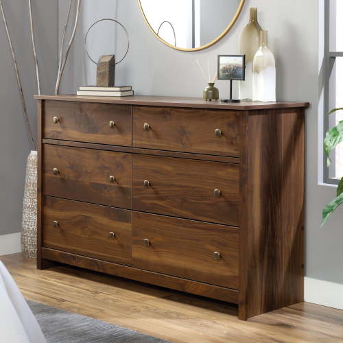 Sauder River Ranch 6-Drawer Bedroom Dresser, Grand Walnut Finish