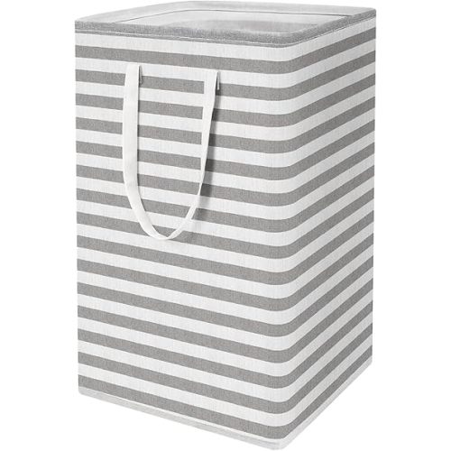 WISELIFE Laundry Hamper, 75L Large Collapsible Tall Laundry Basket with Handles, Water Resistant Freestanding Clothes Hamper, Storage Basket, Storage Bags for Clothes Toys, 24.4" (H),Grey