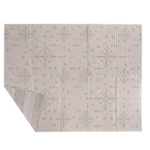 Nuby Reversible Baby Floor Mat, 77" x 58" - Foldable and Lightweight Infant Play Mat - Easy Storage and Travel - Graceful Gray