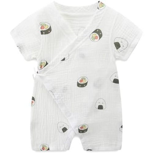Baby Kimono Robe Romper with Traditional Korean Design Prints 100% Cotton