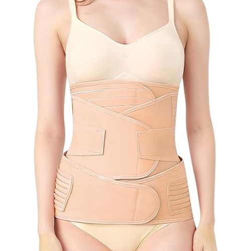 3 in 1 Postpartum Belly Band Post Partum Waist Trainer for Women Abdominal Binder Surgery C Section Recovery Must
