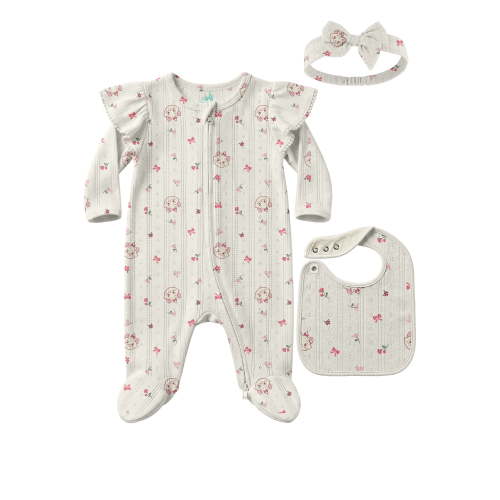 Marie The Aristocat Baby Girl 3 Piece Coverall Set, Sizes Newborn-9 Months