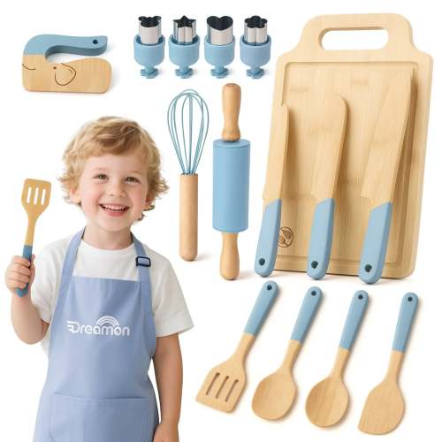 Montessori Kids Cooking Set – Wooden Kitchen Tools for Toddlers – Joyreal