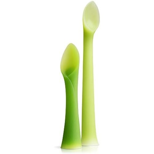Olababy Baby and Children's Spoon (Training, Set of 2) - Flexible Learning Spoon for Complementary Foods Introduction | Soft, Flexible Silicone BPA-Free