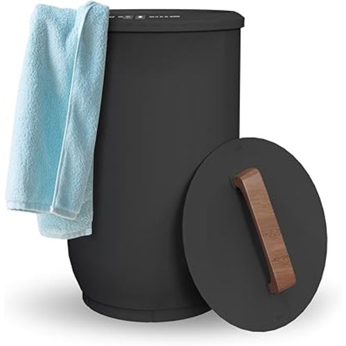 SAMEAT Bucket Style Towel Warmers for Bathroom Large Towel Warmers with Timer Function(20L), Auto Shut-Off, Fits Up to Two 40"X70" Oversized Towels, Bathrobes, Blankets, PJ's, etc, Black
