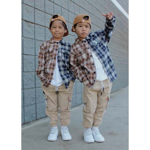 Two-Tone Flannel Navy/Brown