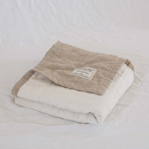 Linen Cot Blanket - Natural Colour