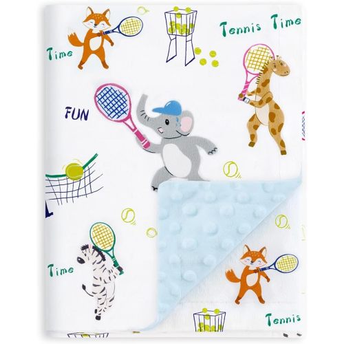 Baby Blanket for Boys Girls Super Soft Double Layer Minky with Dotted Backing, Lovely Woodland Animal Design Blanket for Toddler Newborn 30 x 40 Inch(75x100cm)