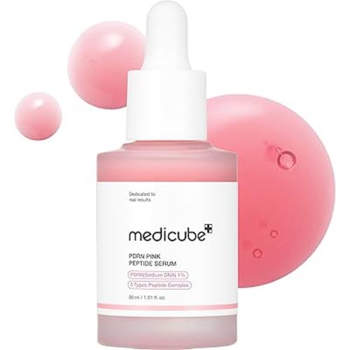 medicube PDRN Pink Peptide Serum, Pink glow serum, Peptide, Niacinamide, Hydrating & Moisturizing & Firming, Uneven Skin Tone, Korean Skincare | 1.01 fl.oz. (1.01 fl.oz., Rose PDRN (Vegan))