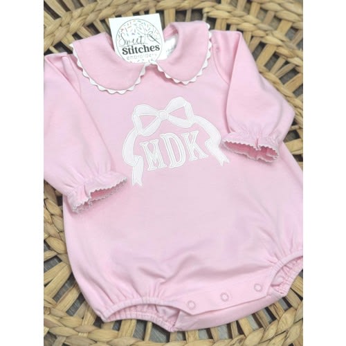 Grandmillennial bubble, girls bubble, girls monogrammed bubble, baby bubble, Grandmillennial