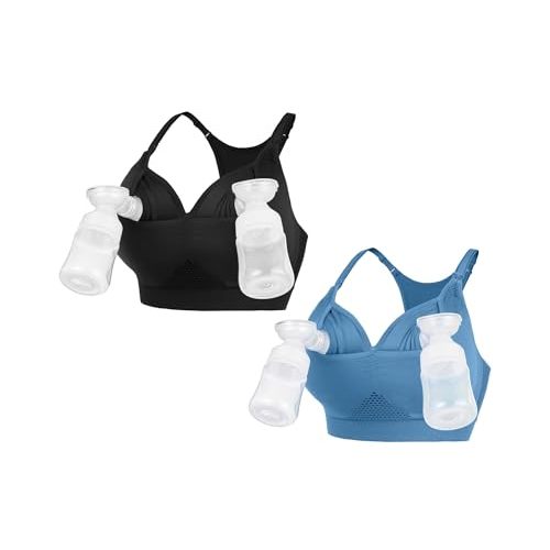 iloveSIA Nursing Bras for Mom Breastfeeding, Seamless Supportive Sleep Bra for Maternity Postpartum S-2XL 3Pack