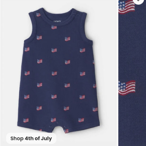 Baby American Flag Sleeveless Romper - Navy Blue | Carter's