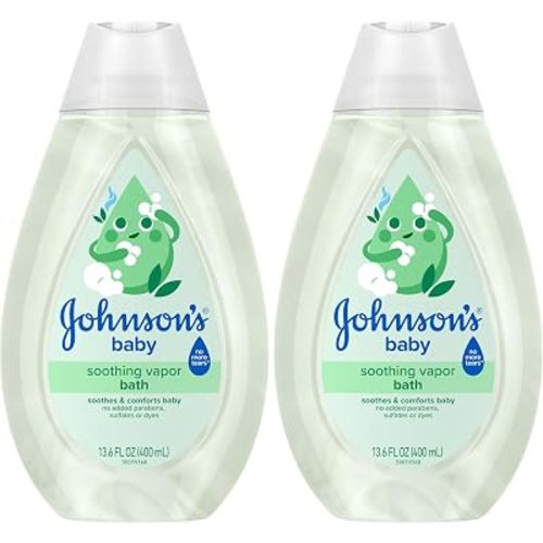 Johnson's Baby Vapor Bath with Soothing Aromas to Relax Babies, Tear-Free & Hypoallergenic Liquid Baby Bath Formula, No Parabens, Sulfates, Dyes, or Phthalates, 13.6 fl. oz (Pack of 2)
