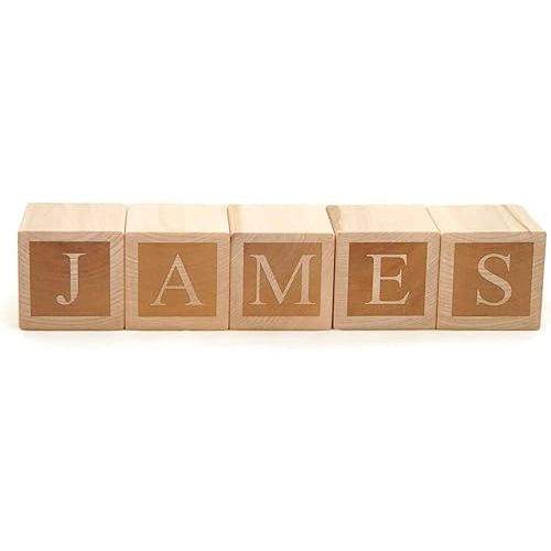 Personalized Engraved Wooden Baby Name Blocks – Premium Hardwood Letter Blocks for Nursery Décor & Keepsake Gift