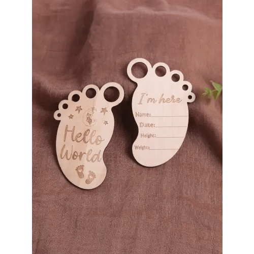 Newborn 2pcs Slogan Graphic Footprint Photography Props