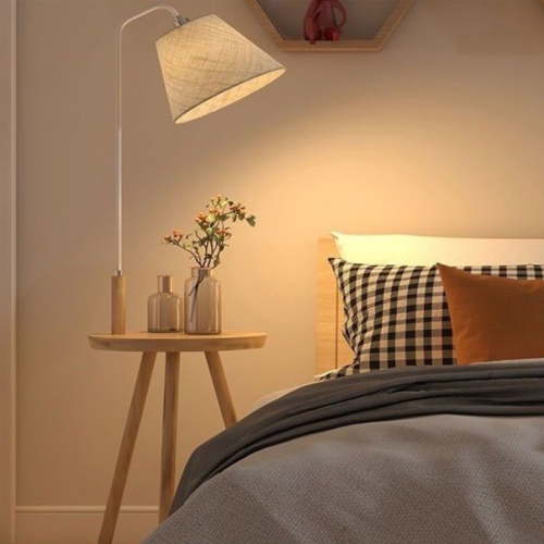 SUSUZI Floor Lamp with Table, Floor Lamps for Living Room, Bedroom and Home Office, 3 Color Temperature Led Bulb Included