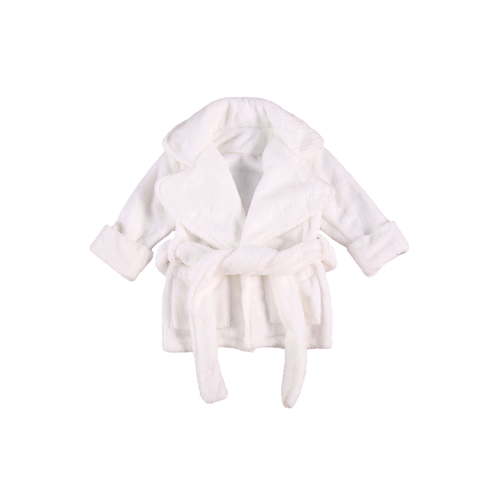 Canrulo Unisex Baby Plush Bathrobe Plain Kimono Gown Newborn Toddler Girls Boy Towel Robe Nightwear Clothes White 6-12 Months