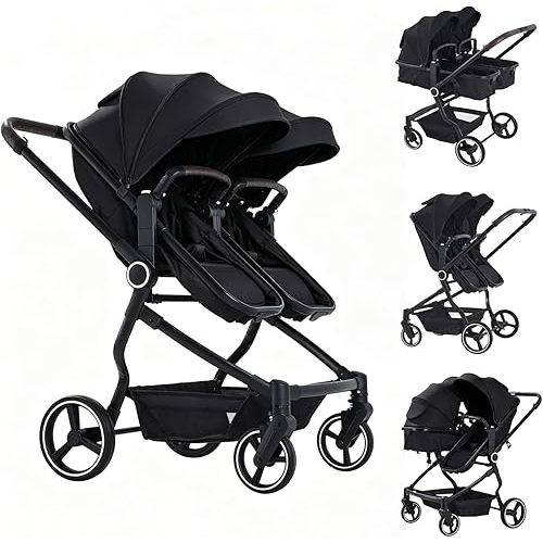 Double Stroller for Infant and Toddler, Black