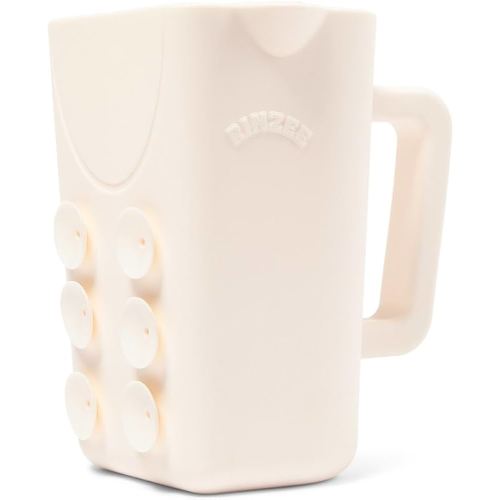 Baby Bath Cup with Suctions - BPA Free, 100% Food Grade Silicone Rinse Cup, Clutter-Free Tub Area, Kids Learning Tool, Sticks to Tiles, Drains Water Upside Down- "Patent Pending"