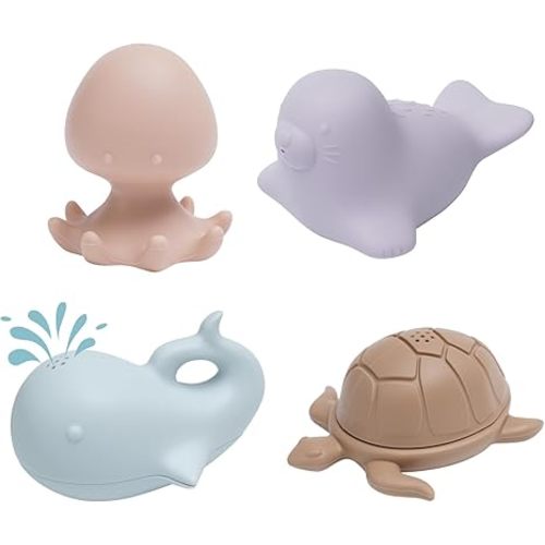 haakaa Ocean Squirter Baby Bath Toy- Mold Free Food Grade Silicone Bathtub Squirt Toys for Toddler 1-3, BPA-Free Squeeze Floating Bath Tub Toys for Babies & Infant 6-12 Months