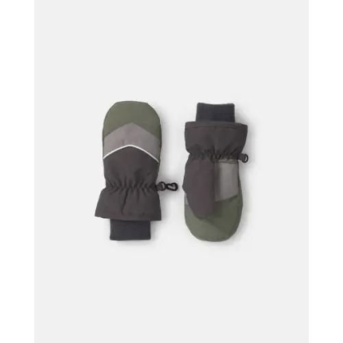 Toddler Boy Color Block Ski Mittens - Grey/Green | Carter's
