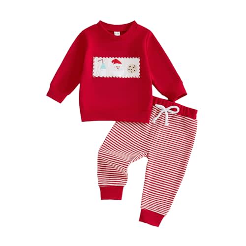 CIYCUIT Toddler Baby Boy Outfits Striped Sweatshirt Pants Clothes Set