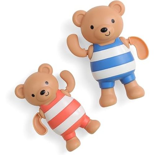Itzy Ritzy Wind-Up Swimming Bath Toys – Set of 2 Wind-Up Floating Bath Toys - Water Playtime Set for Tub or Pool, Designed for Ages 6 Months and Up (Bears)