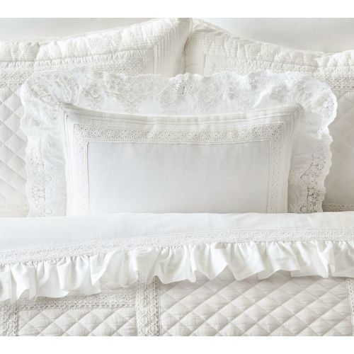LoveShackFancy Lace Crochet Lumbar Pillow