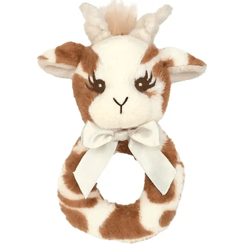 Bearington Collection Baby Lil' Patches, 5.5 in Giraffe Plush Stuffed Animal Baby Rattle, Newborn Toys Gift - Giraffe Stuffed Animal